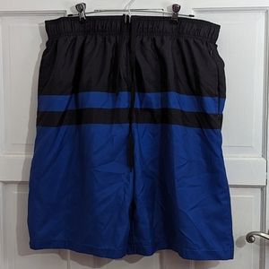Open Trails Blue and Black Swim Shorts